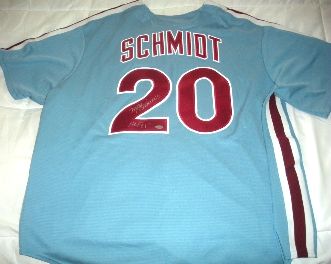 Signed Mike Schmidt Cooperstown Collection Baseball Jersey (1 of 3)