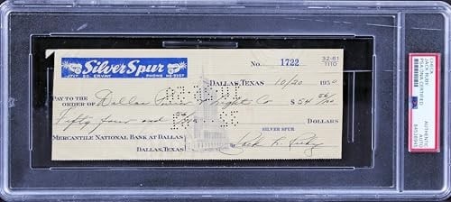 Jack Ruby signed personal check dated 10/20/1950 PSA DNA authenticated - 3