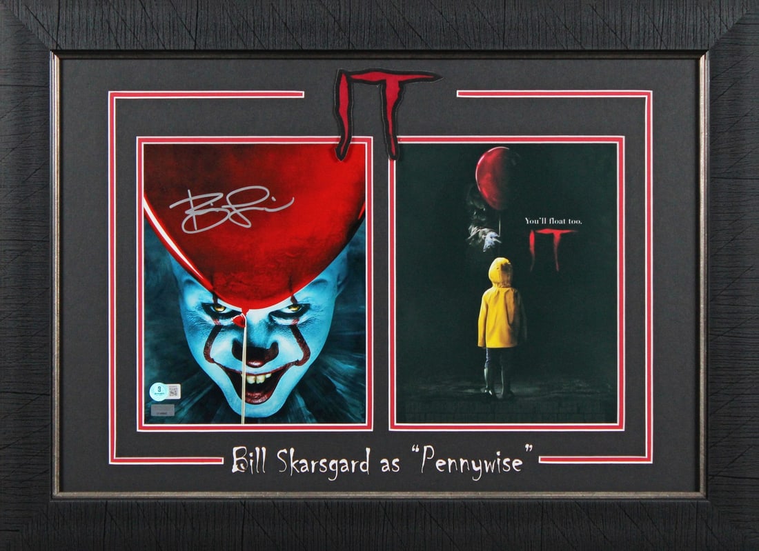 Bill Skarsgard Signed 8x10 Framed Pennywise Balloon Photo BAS Authenticated (1 of 2)