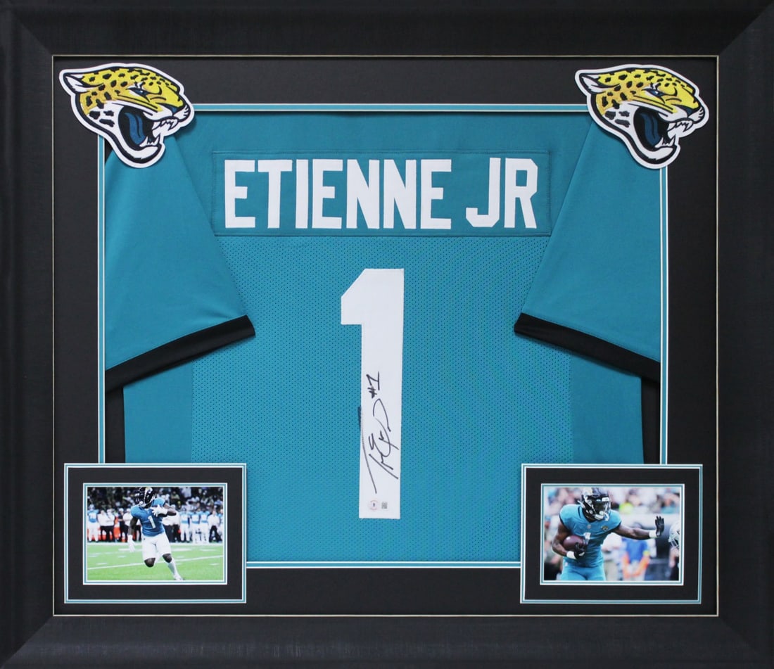Travis Etienne autographed framed Jaguars teal jersey Beckett BAS witnessed (1 of 1)