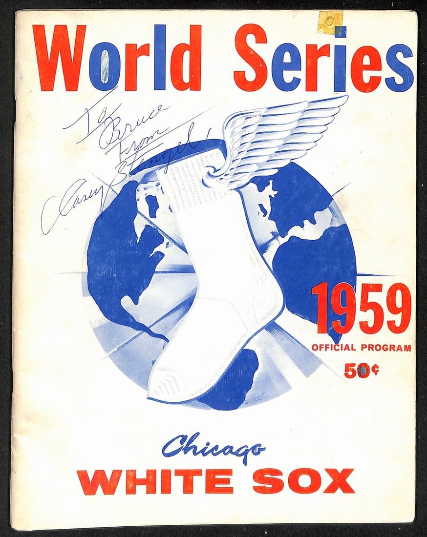 1954 World Series Baseball Program Signed by Casey Stengle HOF (1 of 5)