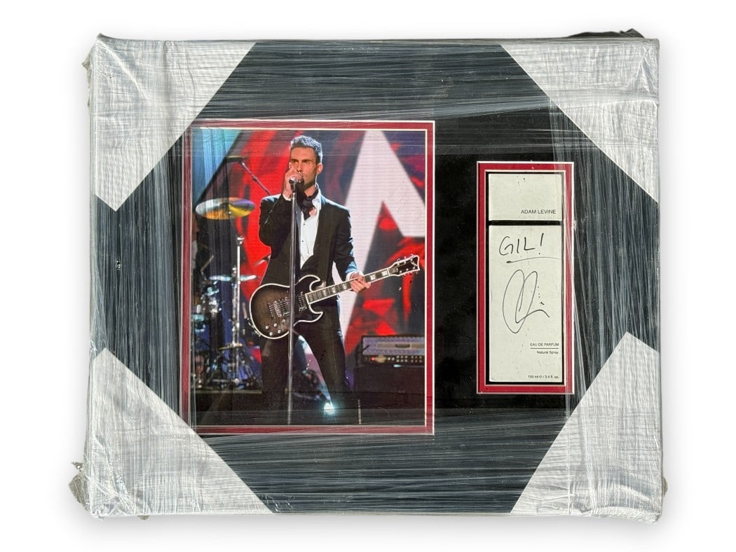 Framed Adam Levine Autographed Cologne Bottle With JSA Authentication (1 of 3)