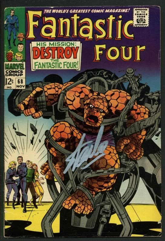 PSA DNA Certified Stan Lee Autograph on Fantastic Four 68 Comic (1 of 1)