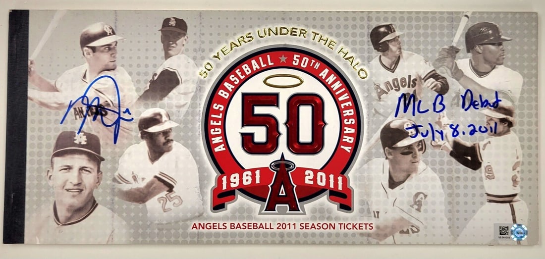 Signed 2011 Rookie Ticket Book with Mike Trout Debut and First Hit Stubs MLB Authenticated (1 of 14)