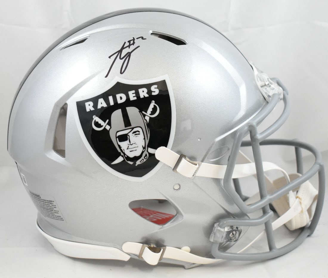 Las Vegas Raiders full size Speed helmet signed by Ashton Jeanty Beckett holo (1 of 5)