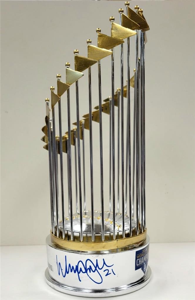 Walker Buehler Signed Dodgers 2020 World Series Trophy Beckett BAS: Walker Buehler Signed Dodgers 2020 World Series Trophy Beckett BAS This is an original autographed trophy commemorating the Los Angeles Dodgers' victory in the 2020 World Series, signed by player Walk