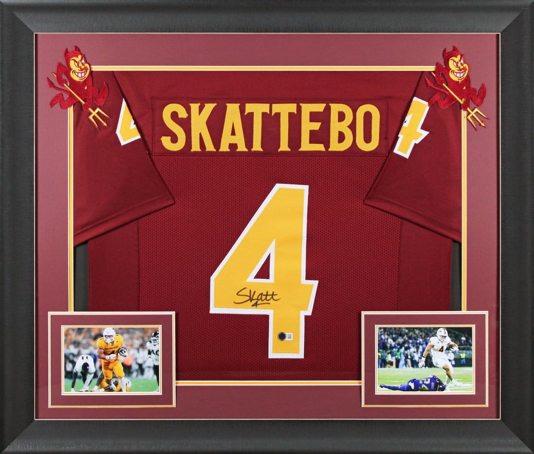 Cameron Skattebo Signed Arizona State Sun Devils Framed Jersey BAS (1 of 2)