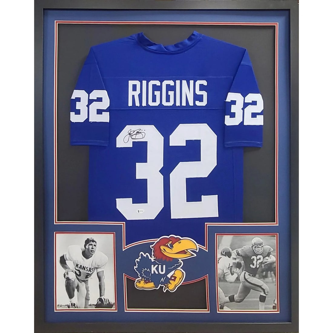 John Riggins Signed Jersey Framed Kansas Jayhawks Beckett Authenticated (1 of 3)
