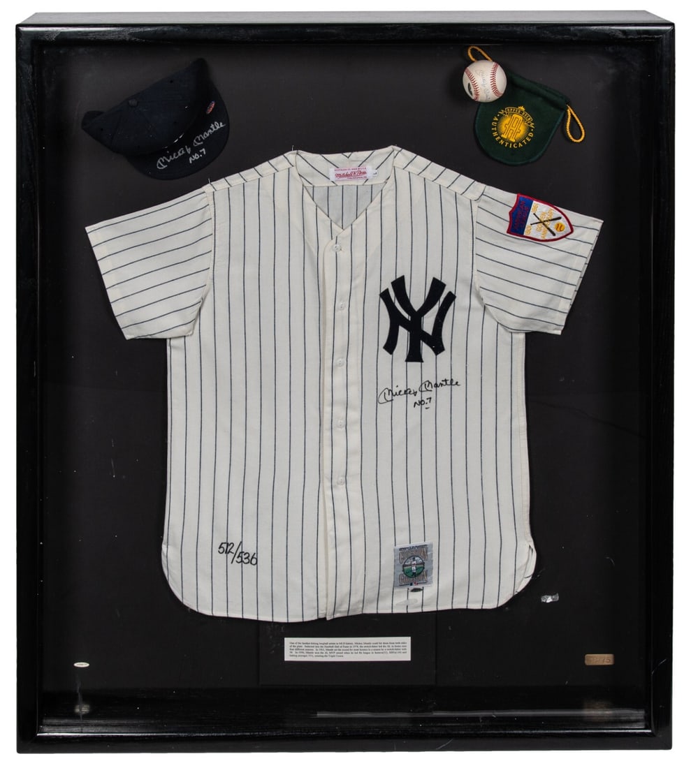 Mickey Mantle Signed Jersey Hat Baseball Display Limited Edition 18/75 UDA: Mickey Mantle Signed Jersey Hat Baseball Display Limited Edition 18/75 UDA This magnificent display features an original signed jersey, hat, and baseball, all from the legendary Mickey Mantle, a true 