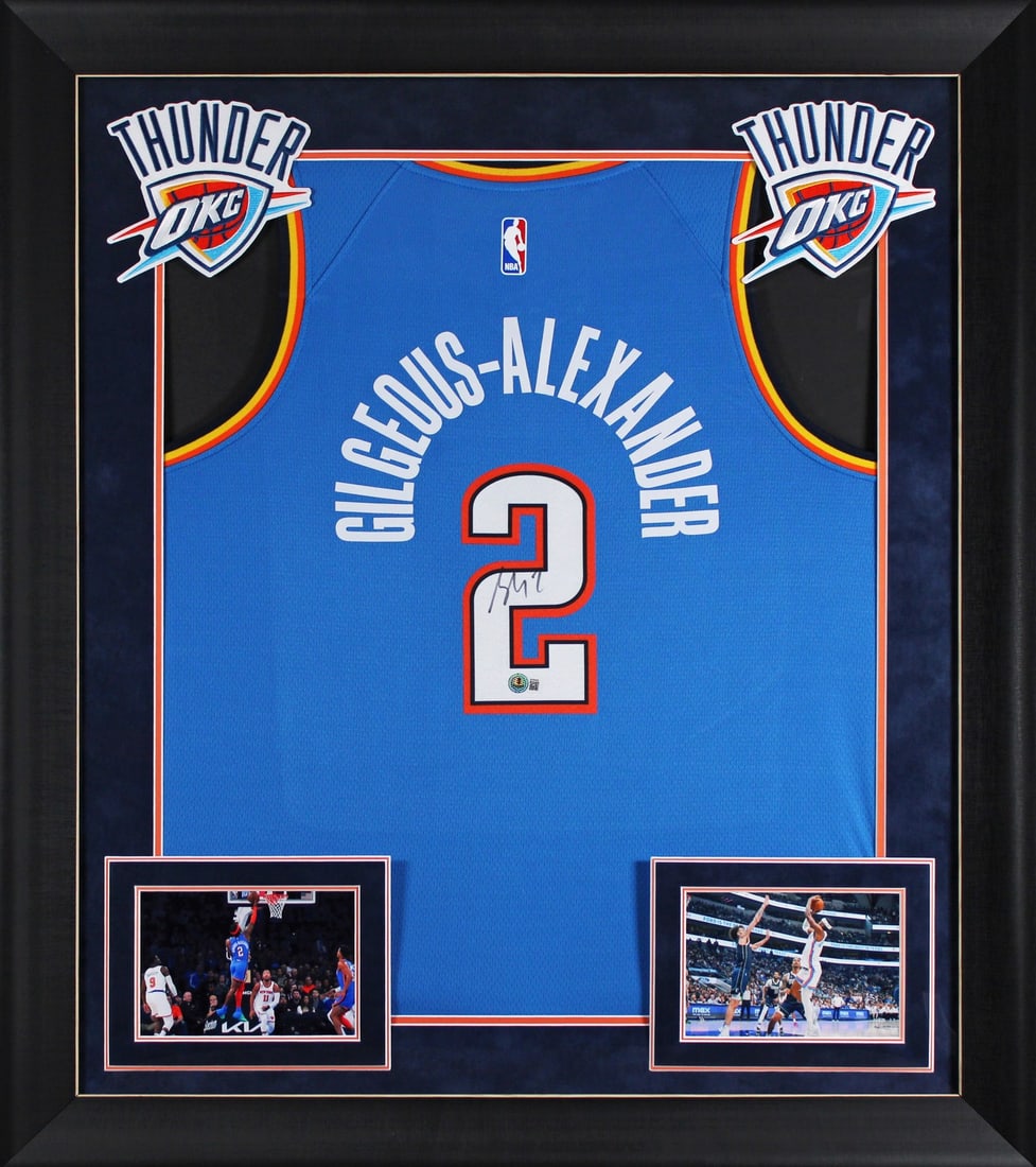 Shai Gilgeous-Alexander Signed Blue Nike Icon Jersey Framed Oklahoma City Thunder BAS (1 of 2)
