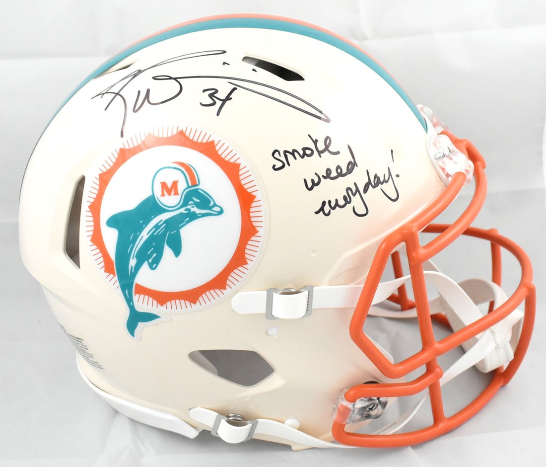 Miami Dolphins Authentic Speed Helmet signed by Ricky Williams Beckett Holo (1 of 6)
