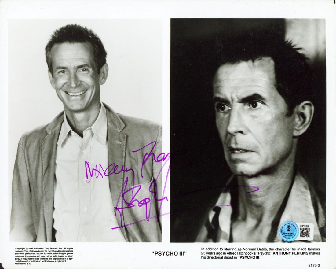 Anthony Perkins signed Psycho III 8x10 photo Beckett authenticated (1 of 1)