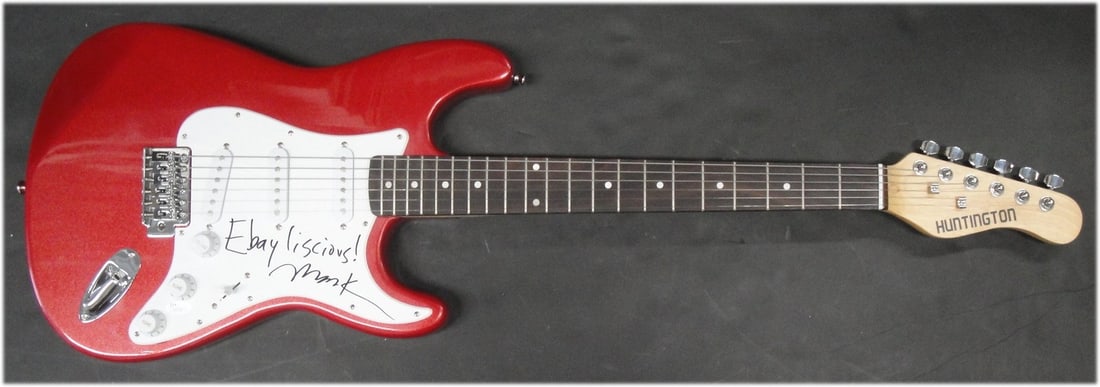 JSA authenticated Mark Mothersbaugh signed electric guitar: JSA authenticated Mark Mothersbaugh signed electric guitar This electric guitar has been hand signed by Mark Mothersbaugh, the renowned member of Devo. The autograph is authenticated by James Spence A