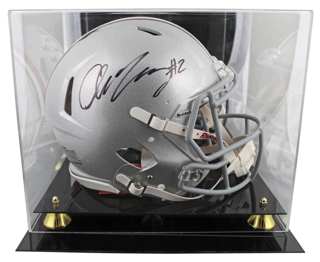 Chase Young Signed Ohio State Full Size Speed Proline Helmet with Display Case: Chase Young Signed Ohio State Full Size Speed Proline Helmet with Display Case This officially licensed Ohio State Buckeyes full-size Speed Proline helmet is personally signed by star player Chase You
