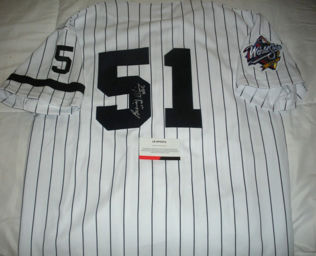 Signed Bernie Williams Yankees Russell licensed jersey with COA (1 of 3)