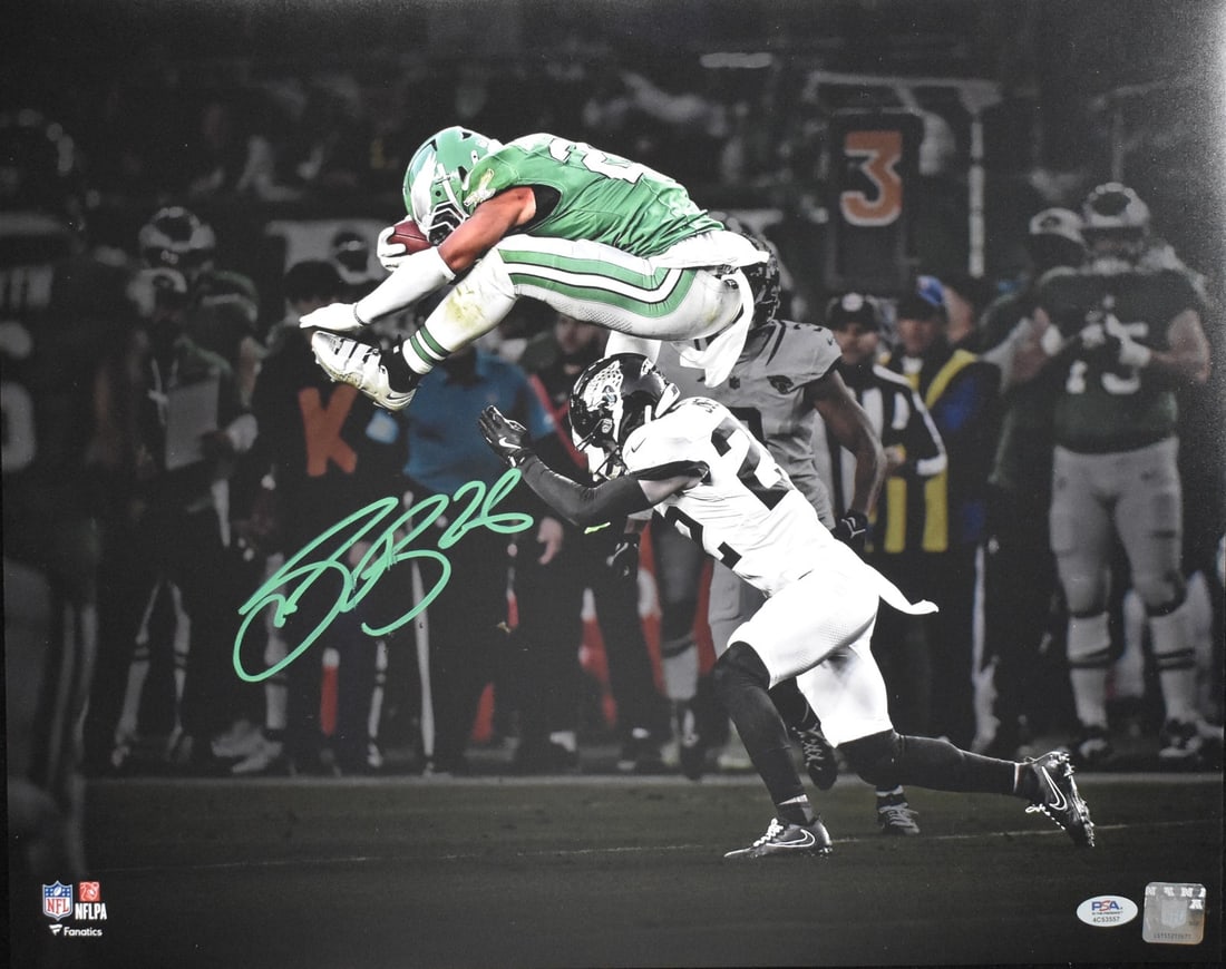 Saquon Barkley Signed 16x20 The Leap Photo PSA DNA Certified Eagles (1 of 3)
