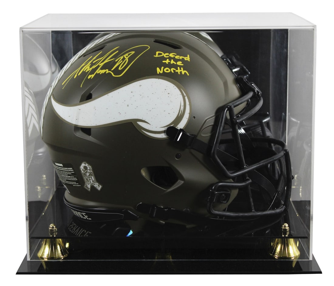 Adrian Peterson signed Vikings Speed Proline helmet BAS witnessed (1 of 4)