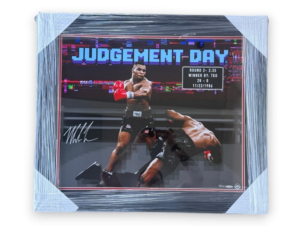 Framed Mike Tyson Judgement Day Signed UDA 20x24 Photo (1 of 3)