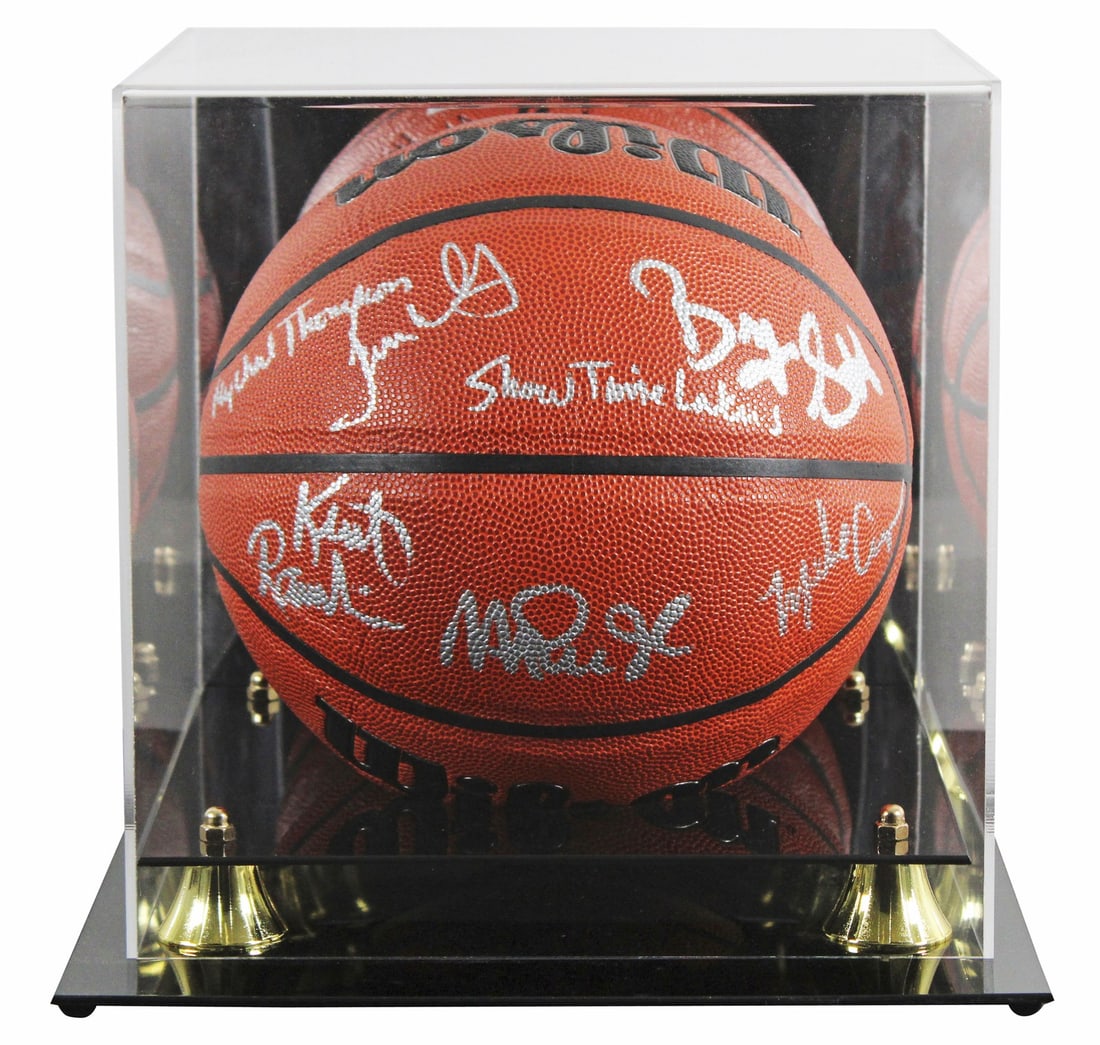 BAS Witnessed Lakers Basketball Case Signed by Johnson Worthy Thompson and 3 Others (1 of 7)