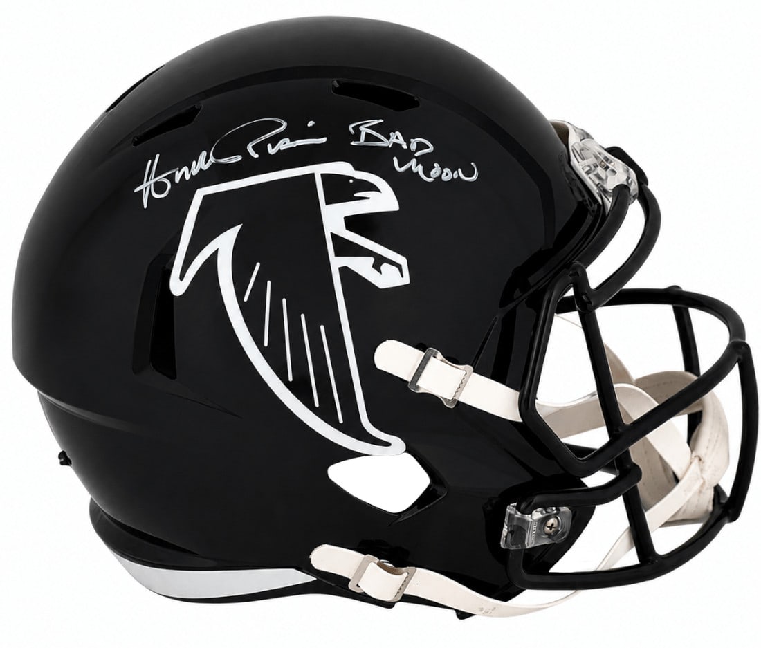 Riddell full size replica helmet signed by Andre Rison Falcons Bad Moon (1 of 1)
