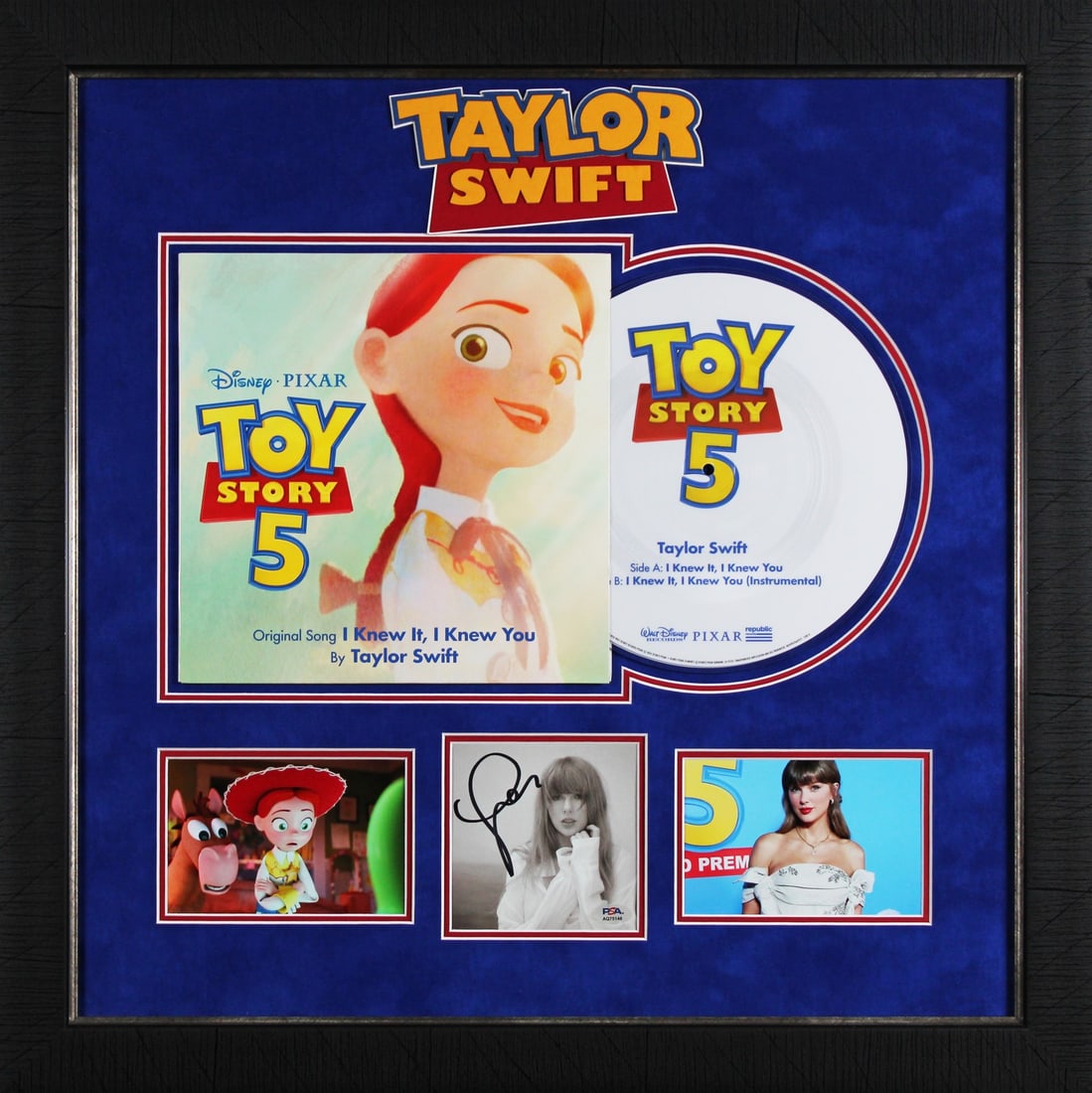 Framed Taylor Swift signed CD insert with Toy Story 5 LE vinyl PSA (1 of 3)