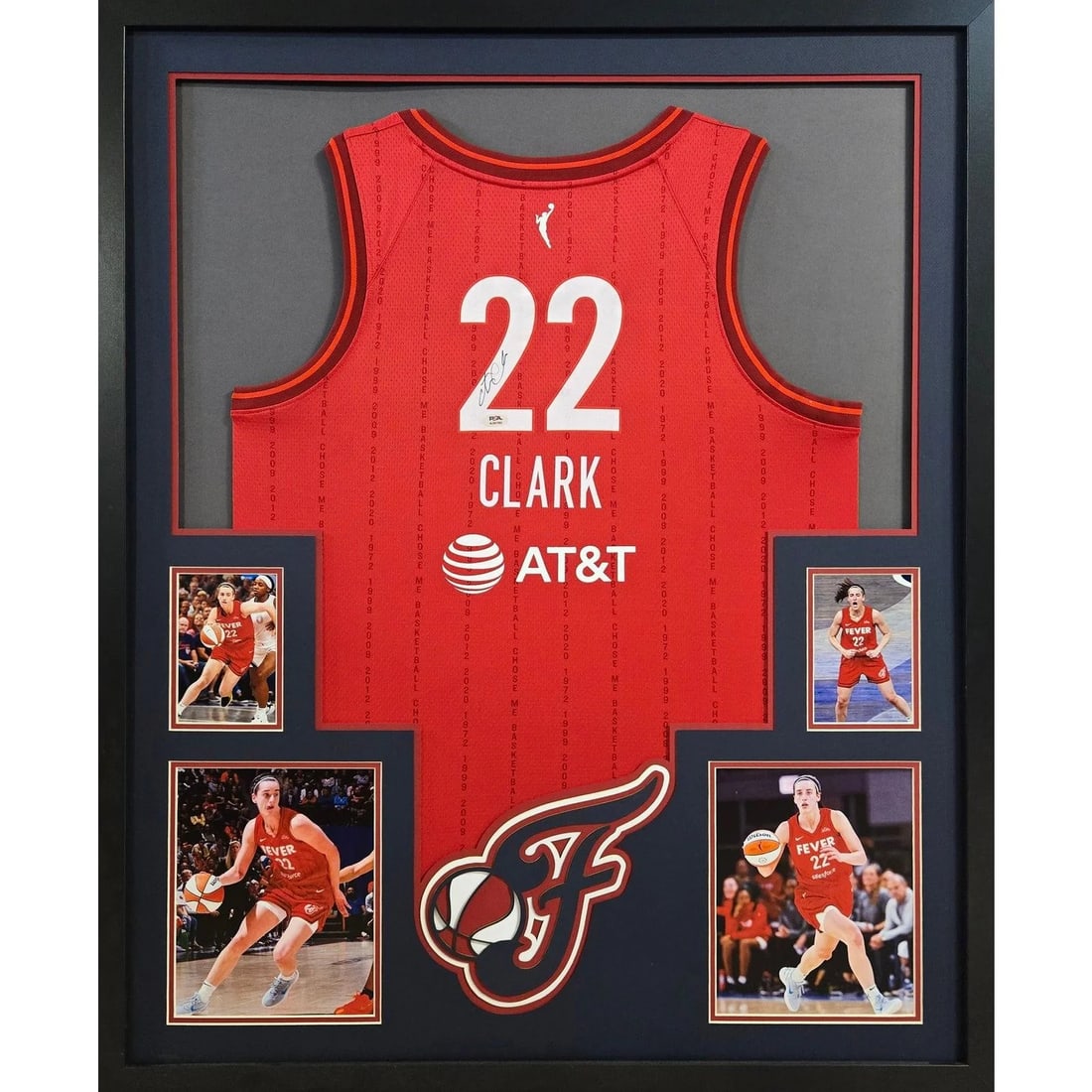 PSA DNA Authenticated Caitlin Clark Indiana Fever Framed Red Jersey (1 of 2)