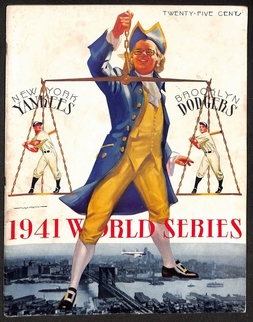 Original 1941 Yankees Dodgers World Series Game 2 Baseball Program (1 of 5)