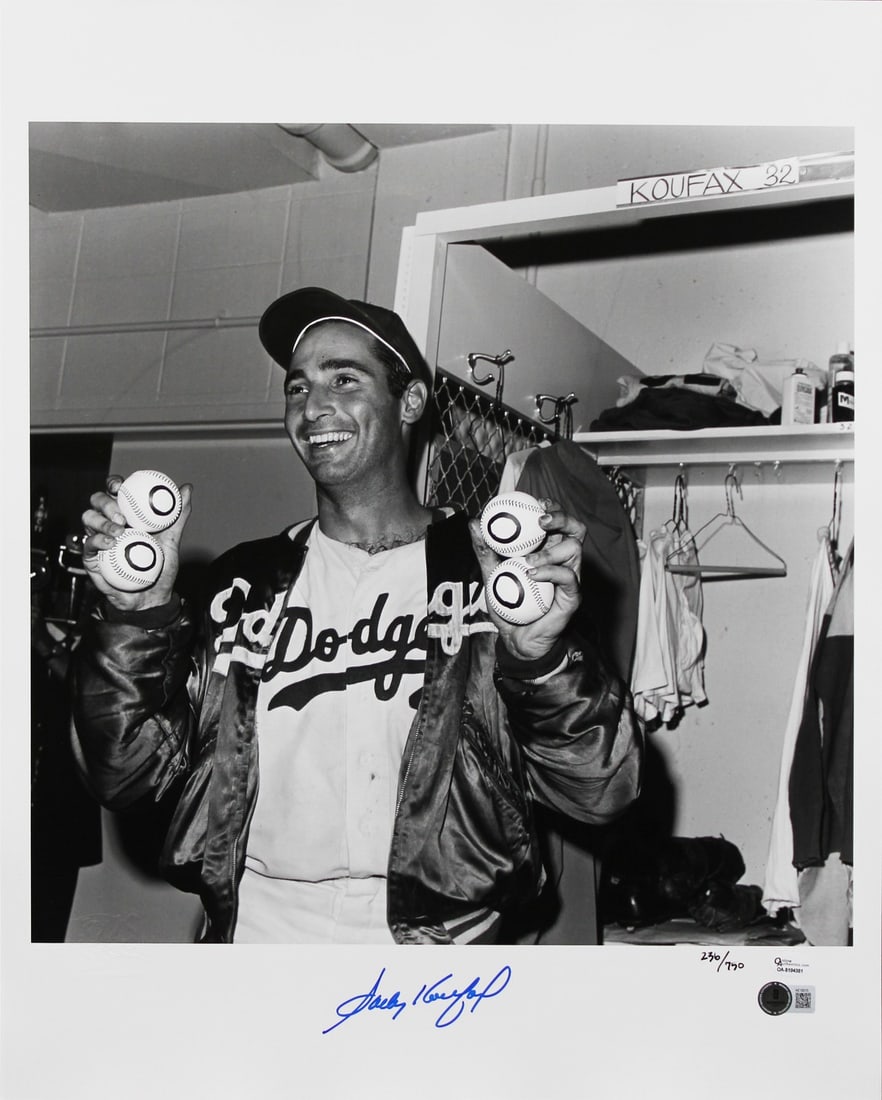 Sandy Koufax Signed 16x20 Dodgers Photo Beckett Authenticated Auto Grade 10: Sandy Koufax Signed 16x20 Dodgers Photo Beckett Authenticated Auto Grade 10 This is an original 16x20 photo personally signed by Sandy Koufax of the Los Angeles Dodgers. The autograph has been graded 