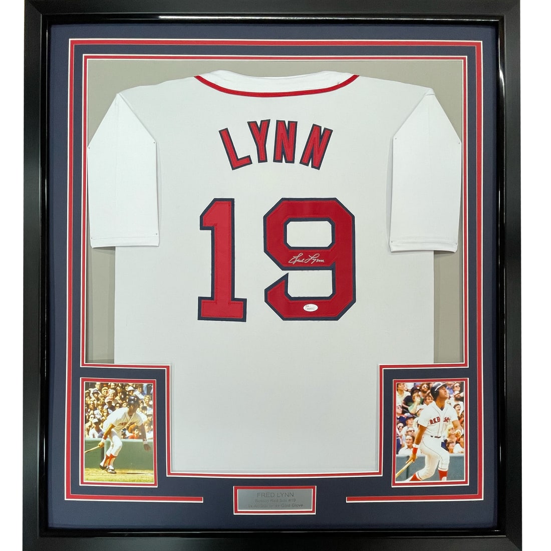 Framed Autographed Fred Lynn Boston Red Sox Jersey with JSA COA (1 of 2)
