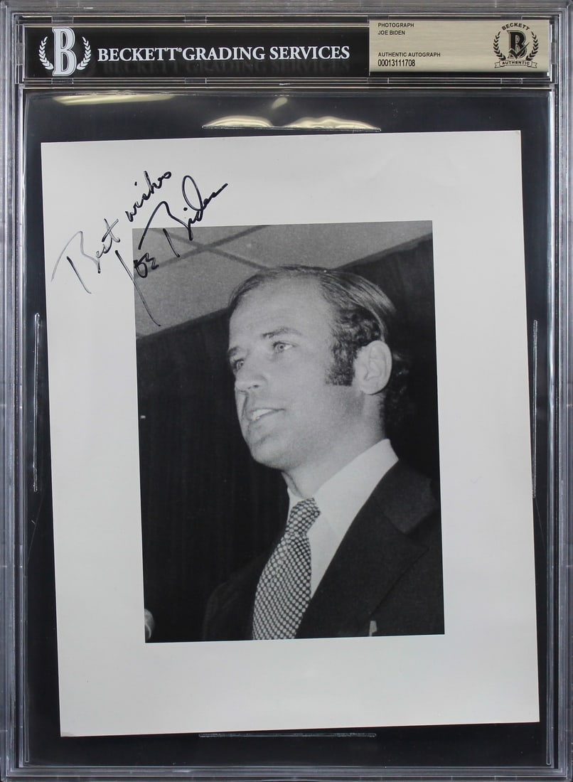 Joseph R Biden Signed 8x10 B&W Photo with Best Wishes BAS Slabbed (1 of 5)
