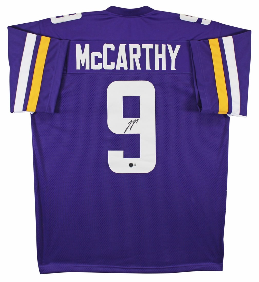 J.J. McCarthy Signed Purple Pro Style Jersey Minnesota Vikings BAS Authenticated (1 of 3)
