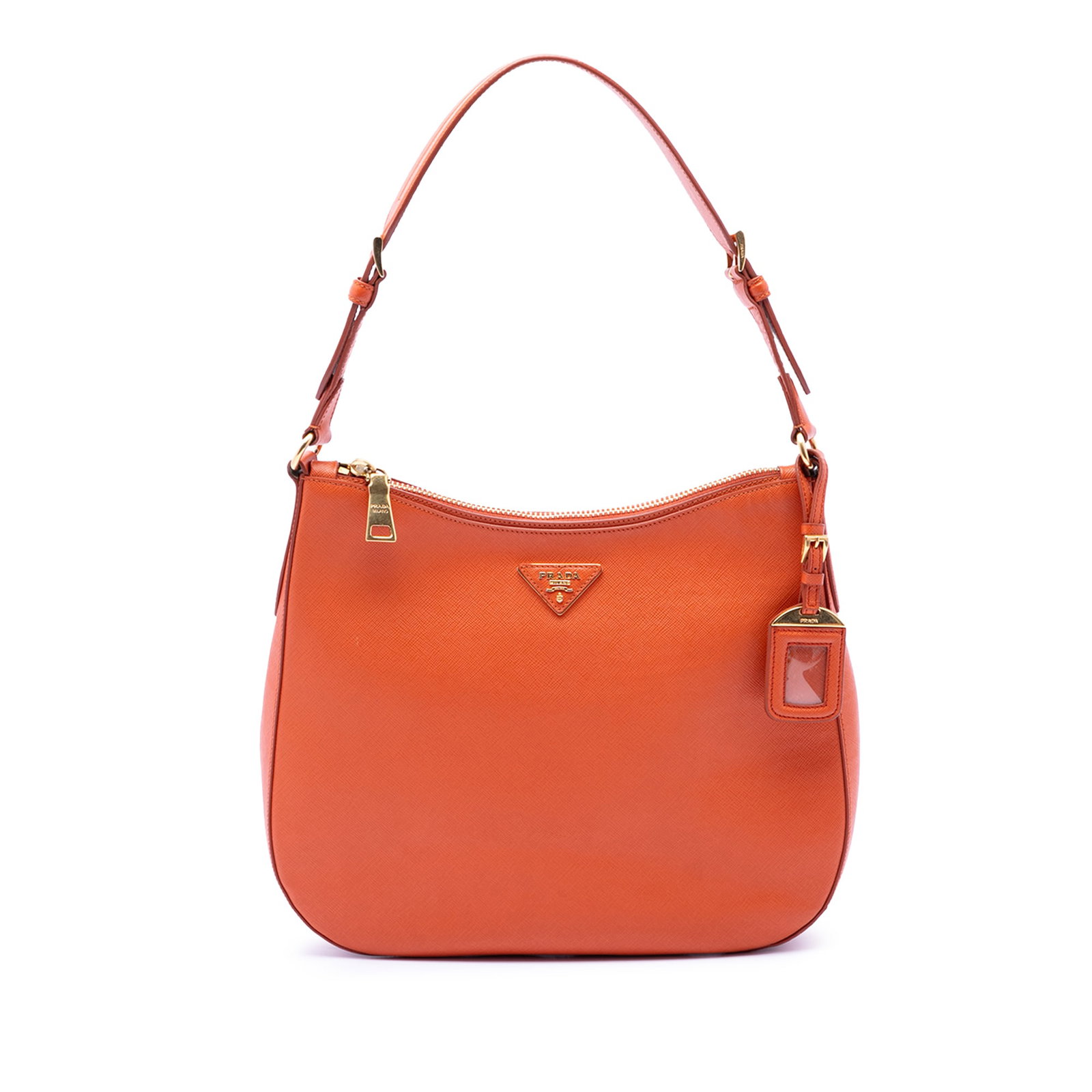 Prada orange Saffiano Lux leather shoulder bag (1 of 6)