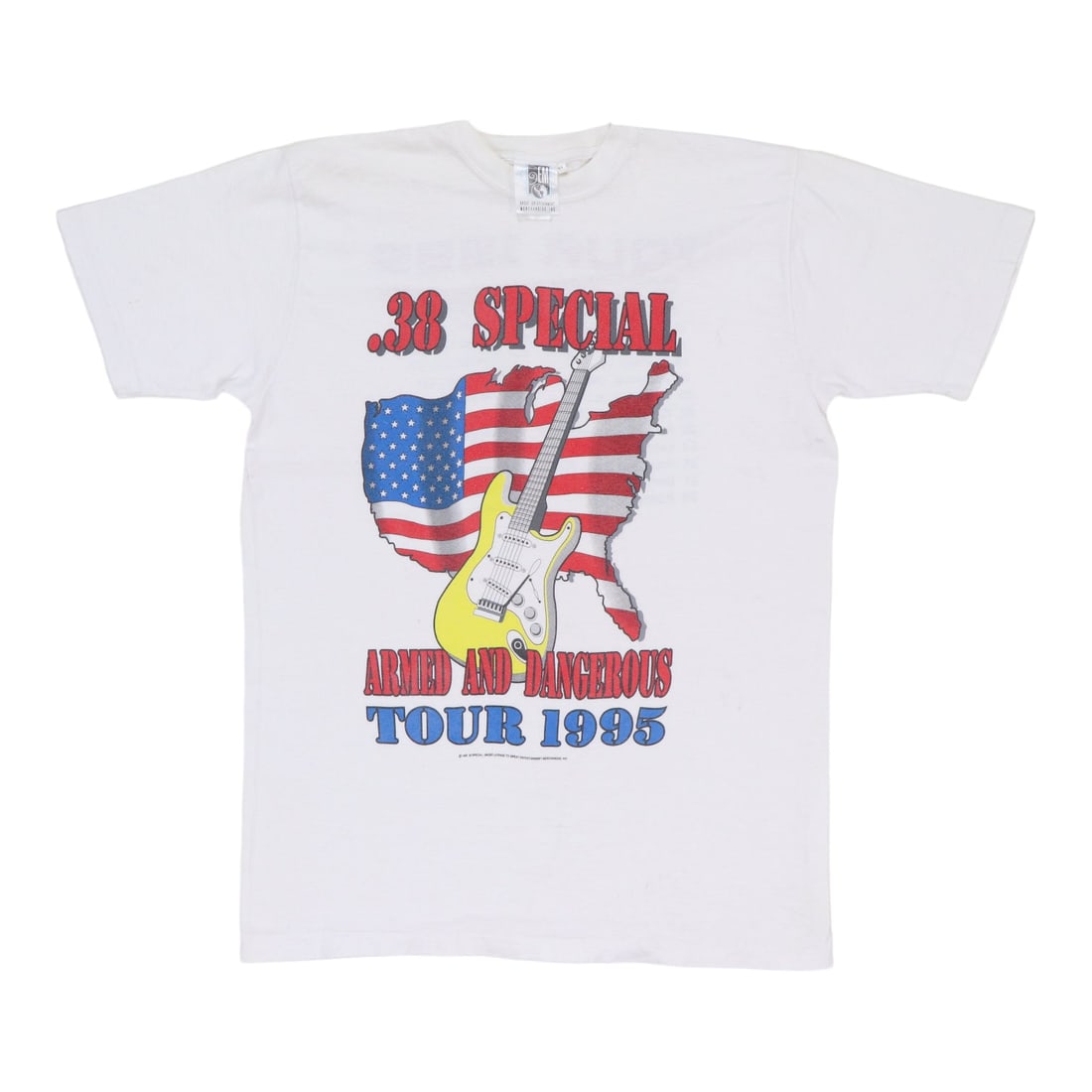 Vintage 1995 38 Special Tour Shirt Armed and Dangerous Graphic White Cotton XL (1 of 14)
