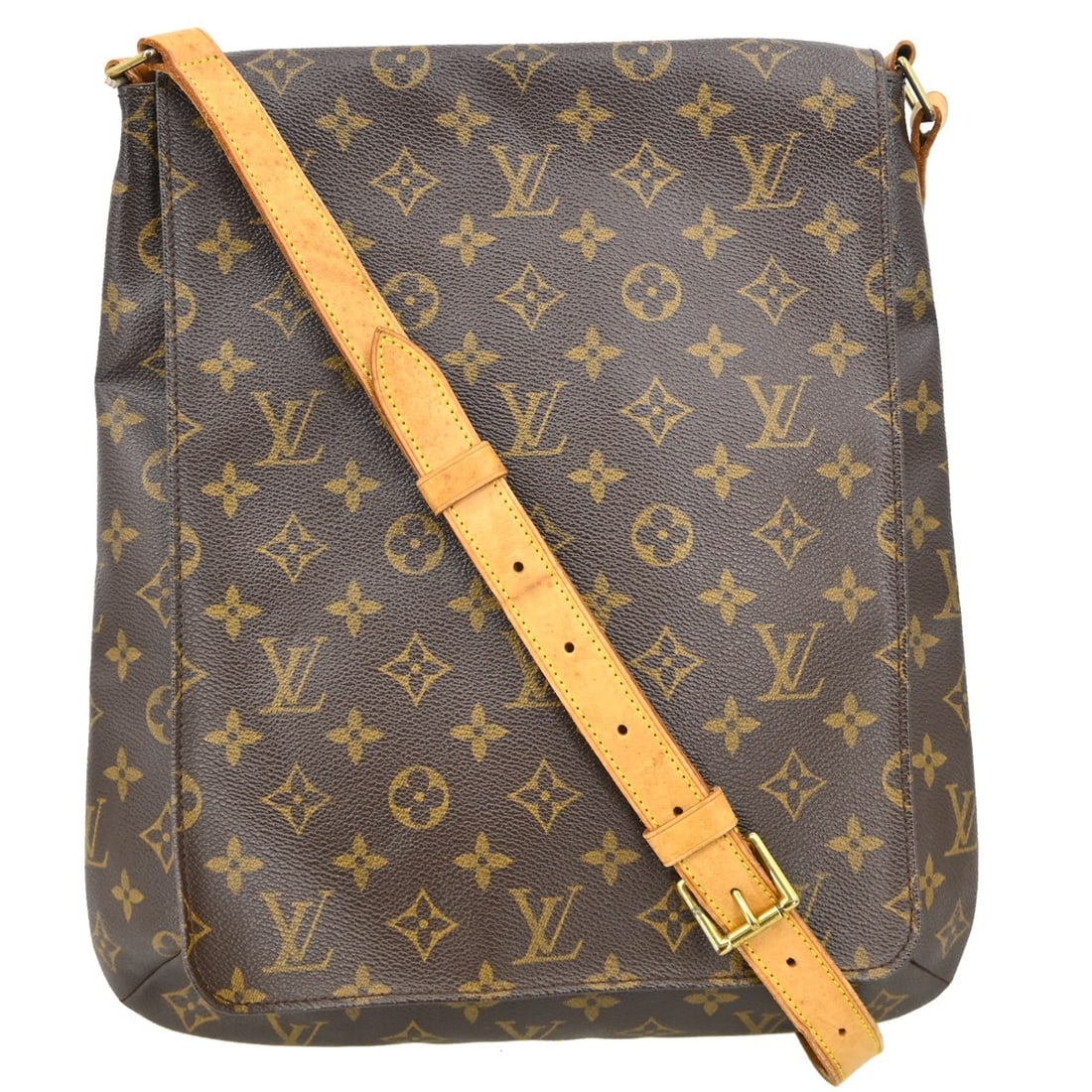 Louis Vuitton Musette Monogram Canvas Shoulder Bag M51256 Spain: Louis Vuitton Musette Monogram Canvas Shoulder Bag M51256 Spain Vintage Louis Vuitton Musette shoulder bag in brown Monogram canvas with leather strap and zip closure. This women's medium bag shows re