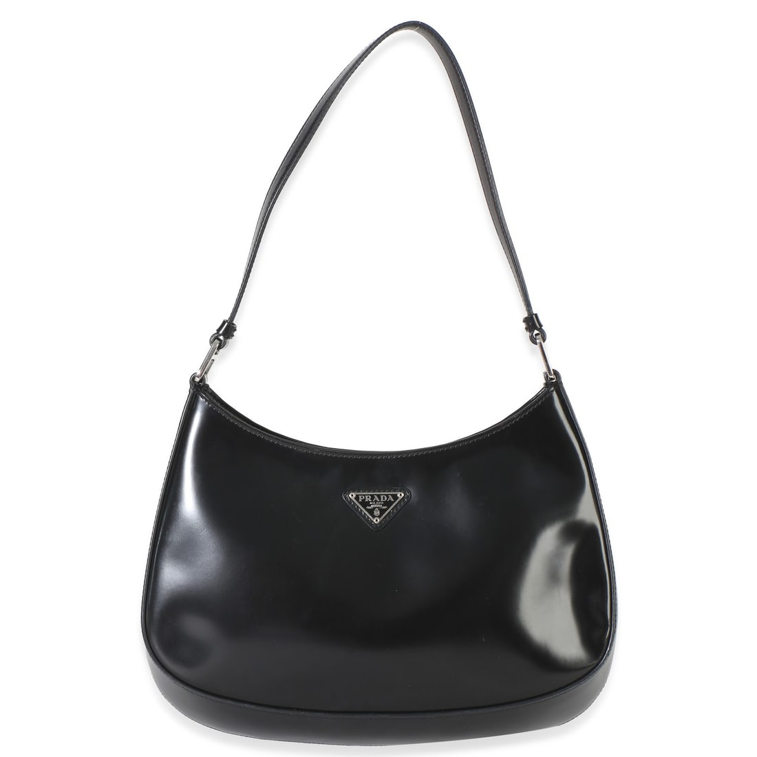 Prada Cleo Patent Leather Shoulder Bag Black with Dustbag (1 of 8)