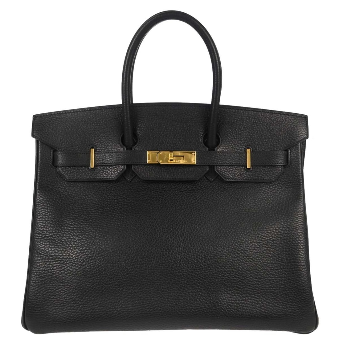 Hermes Birkin 35 Black Ardennes Leather Satchel Bag France: Hermes Birkin 35 Black Ardennes Leather Satchel Bag France Hermes Birkin 35 handbag in black Ardennes leather with double handles and a turnlock closure. Made in France, this large satchel/top handle 