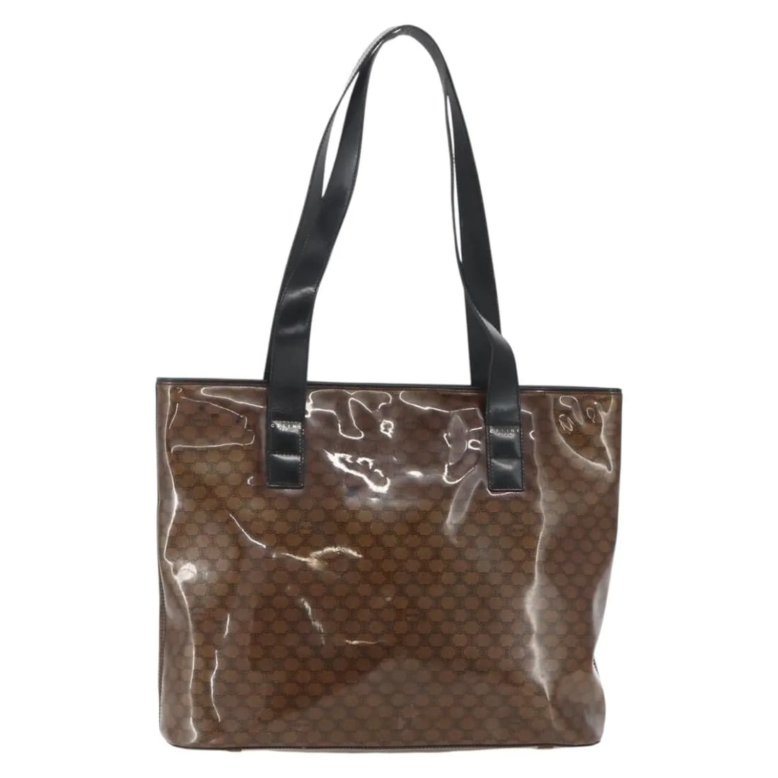 Celine Vintage Macadam Shoulder Bag Brown Plastic Italy (1 of 18)
