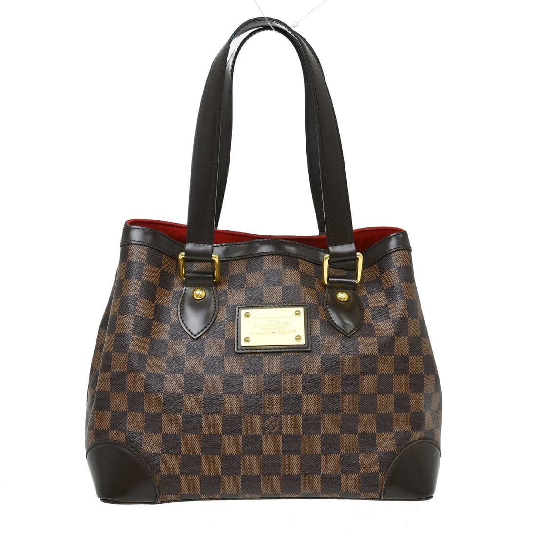 Louis Vuitton Hampstead PM Damier Ebene Canvas Tote Bag N51205: Louis Vuitton Hampstead PM Damier Ebene Canvas Tote Bag N51205 Vintage Louis Vuitton Hampstead PM hand tote bag in Damier Ebene with double handles, hook-and-loop closure, and inner pockets. The bag s