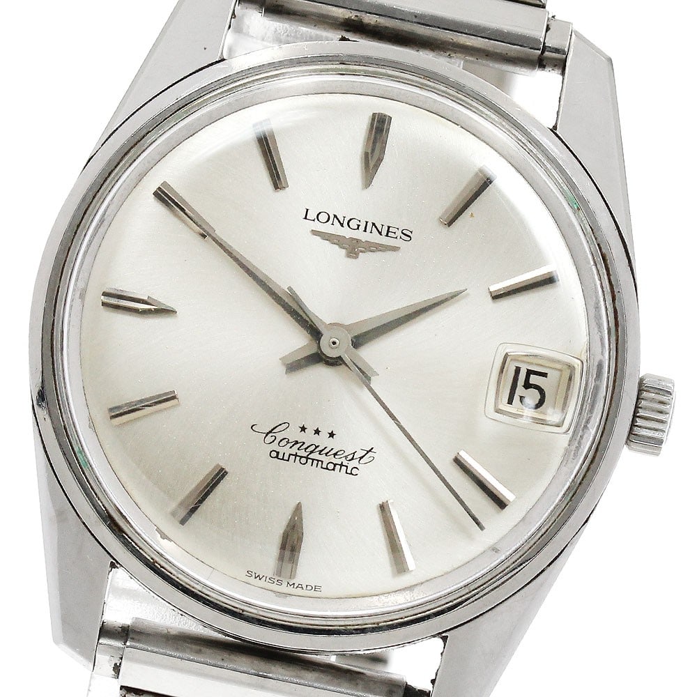 Longines Automatic Date Men's Stainless Steel Wristwatch: Longines Automatic Date Men's Stainless Steel Wristwatch This Longines men's wristwatch features a classic stainless steel case and bracelet, paired with a silver dial. It is powered by an automatic m