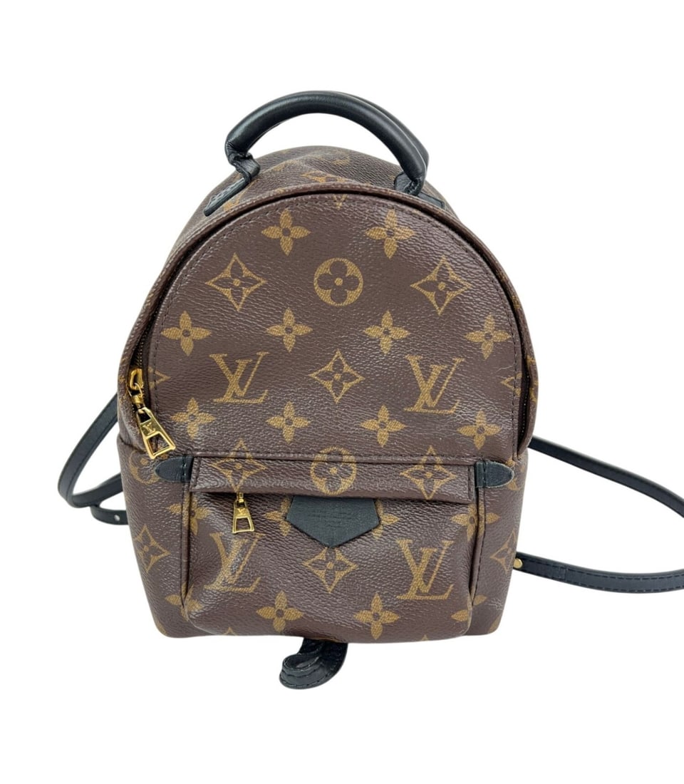 Louis Vuitton Palm Springs Mini Monogram Backpack: Louis Vuitton Palm Springs Mini Monogram Backpack This Louis Vuitton Palm Springs Mini Backpack Bag features the iconic monogram canvas with a semi-circle shape and a compact mini size. The bag is des