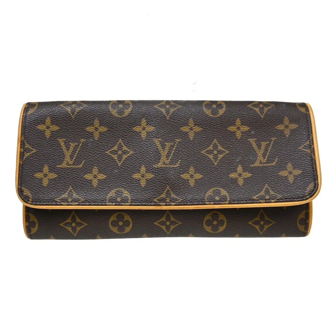 Louis Vuitton Twin Brown Monogram Canvas Shoulder Bag: Louis Vuitton Twin Brown Monogram Canvas Shoulder Bag Louis Vuitton Twin shoulder bag in brown monogram canvas. Made in Spain, this piece is in good condition with visible wear, including scuffs on th