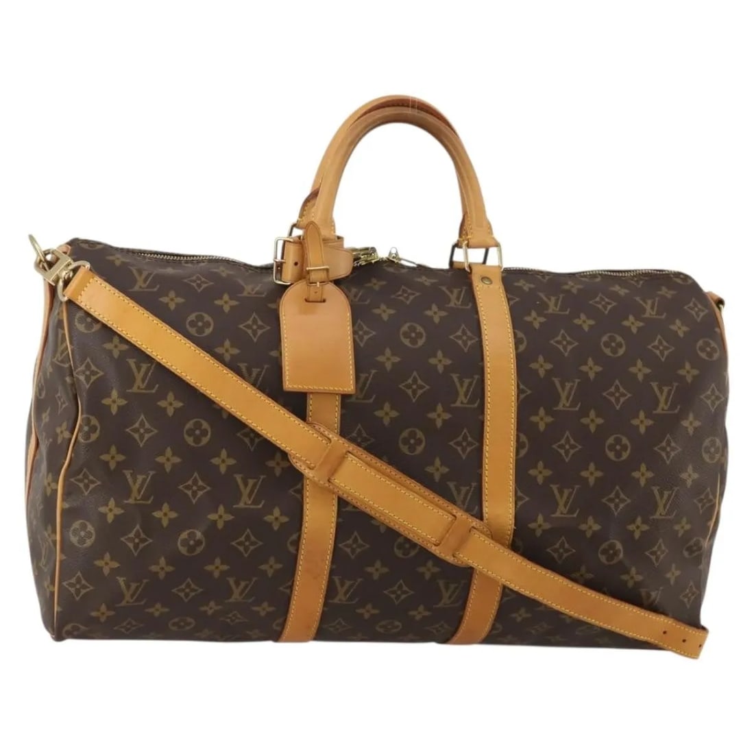 Louis Vuitton Keepall Bandouliere unisex brown canvas travel bag (1 of 18)