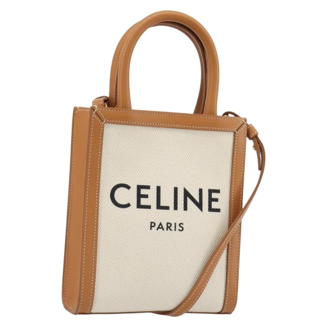 CELINE 2way Canvas Tote Bag White Gold with Shoulder Strap: CELINE 2way Canvas Tote Bag White Gold with Shoulder Strap Celine Vertical Cabas 2-way tote bag in white and gold canvas. This women's bag includes a shoulder strap and is made in Italy. Condition is 