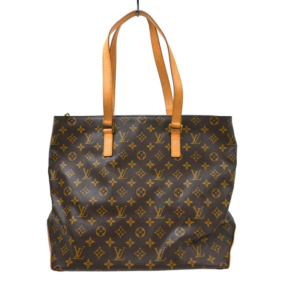 Louis Vuitton Cabas Mezzo Monogram Canvas Tote M51151: Louis Vuitton Cabas Mezzo Monogram Canvas Tote M51151 Vintage Louis Vuitton Cabas Mezzo tote bag in brown Monogram canvas and leather. This zip-top handbag features double leather handles, logo accent