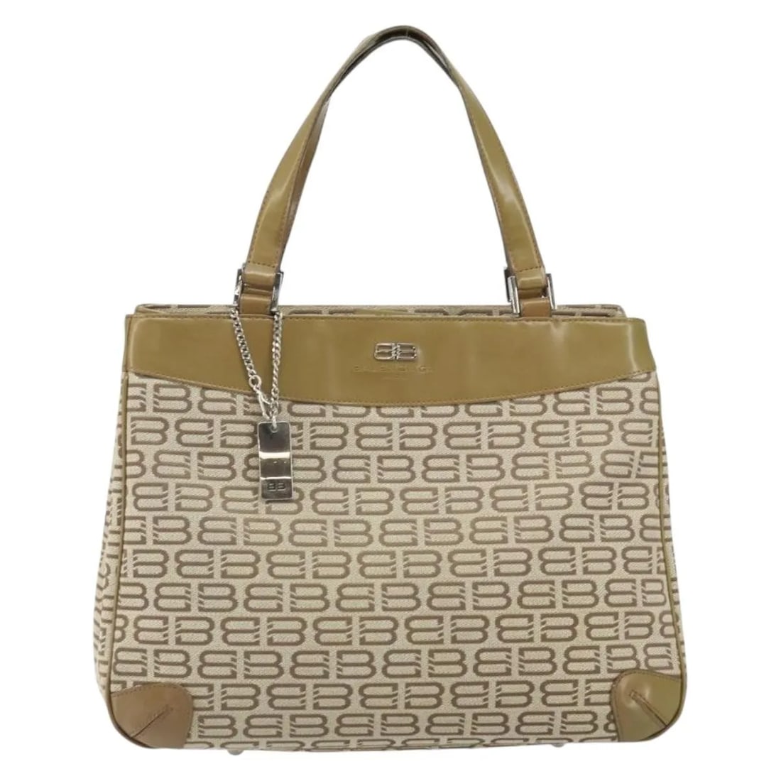 Balenciaga Vintage Beige Canvas Handbag 34cm x 24cm x 10cm: Balenciaga Vintage Beige Canvas Handbag 34cm x 24cm x 10cm This Balenciaga vintage handbag is crafted from beige canvas and designed for women. It features a spacious interior, sturdy handles, and met