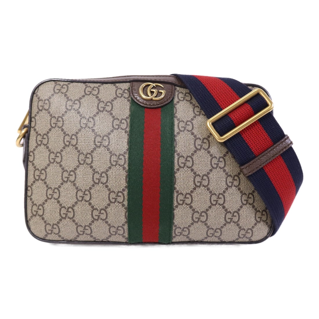 Gucci GG Supreme Brown Coated Canvas Shoulder Bag with Gold Hardware (1 of 17)