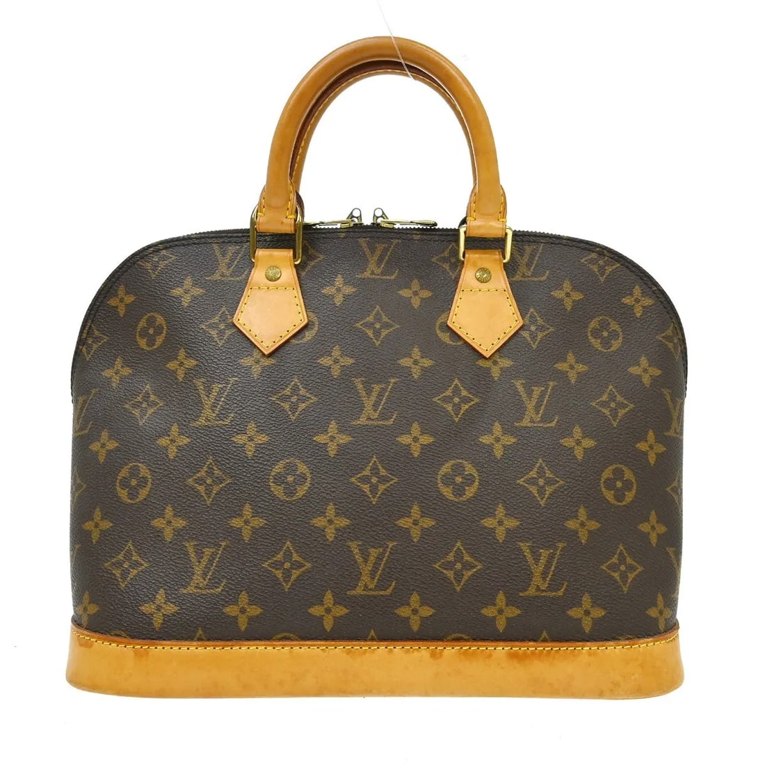 Louis Vuitton Alma Brown Canvas Handbag: Louis Vuitton Alma Brown Canvas Handbag Louis Vuitton Alma handbag in brown monogram canvas. This structured classic is made in France and is presented in good condition with visible wear, including s