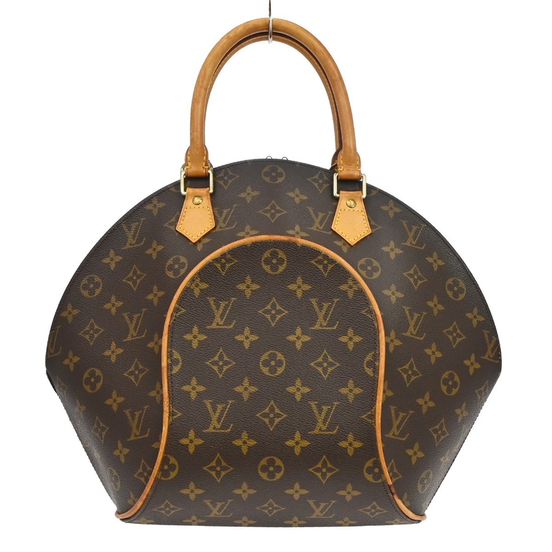 Louis Vuitton Ellipse MM Monogram Canvas Handbag M51126: Louis Vuitton Ellipse MM Monogram Canvas Handbag M51126 Vintage Louis Vuitton Ellipse MM handbag in brown Monogram canvas with leather trim and double handles. This zip-top handbag features an interio