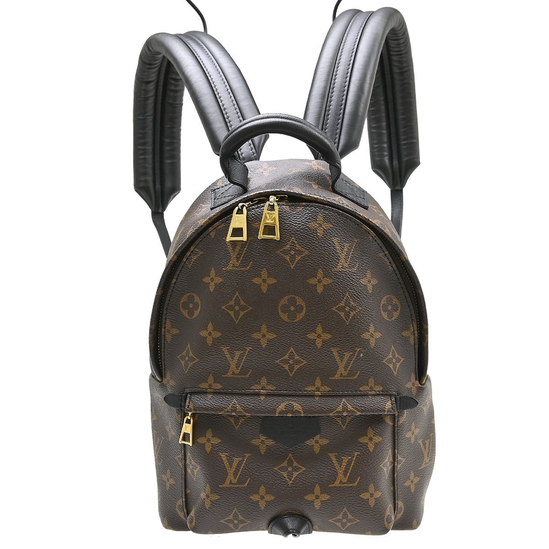 Louis Vuitton Palm Springs PM Monogram Canvas Backpack M41560: Louis Vuitton Palm Springs PM Monogram Canvas Backpack M41560 Vintage Louis Vuitton Palm Springs Backpack PM in brown monogram canvas with leather trim and black canvas lining. This women's backpack f