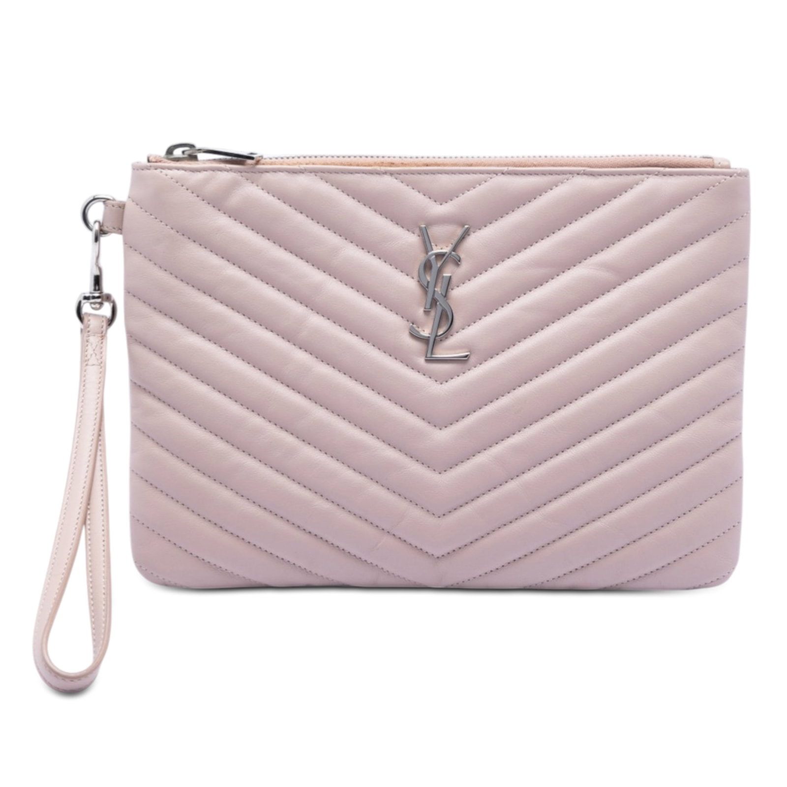 Saint Laurent Monogram A5 Leather Wristlet Clutch with Zip (1 of 7)